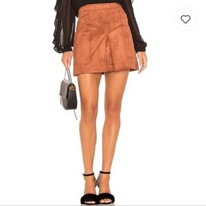 BCBGMAXAZRIA Corrine rust-brown suede mini skirt